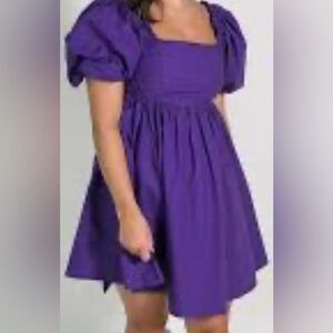 SHEIN SXY Babydoll-Style Mini Dress, Sweetheart Neckline, Puff Sleeves NWT